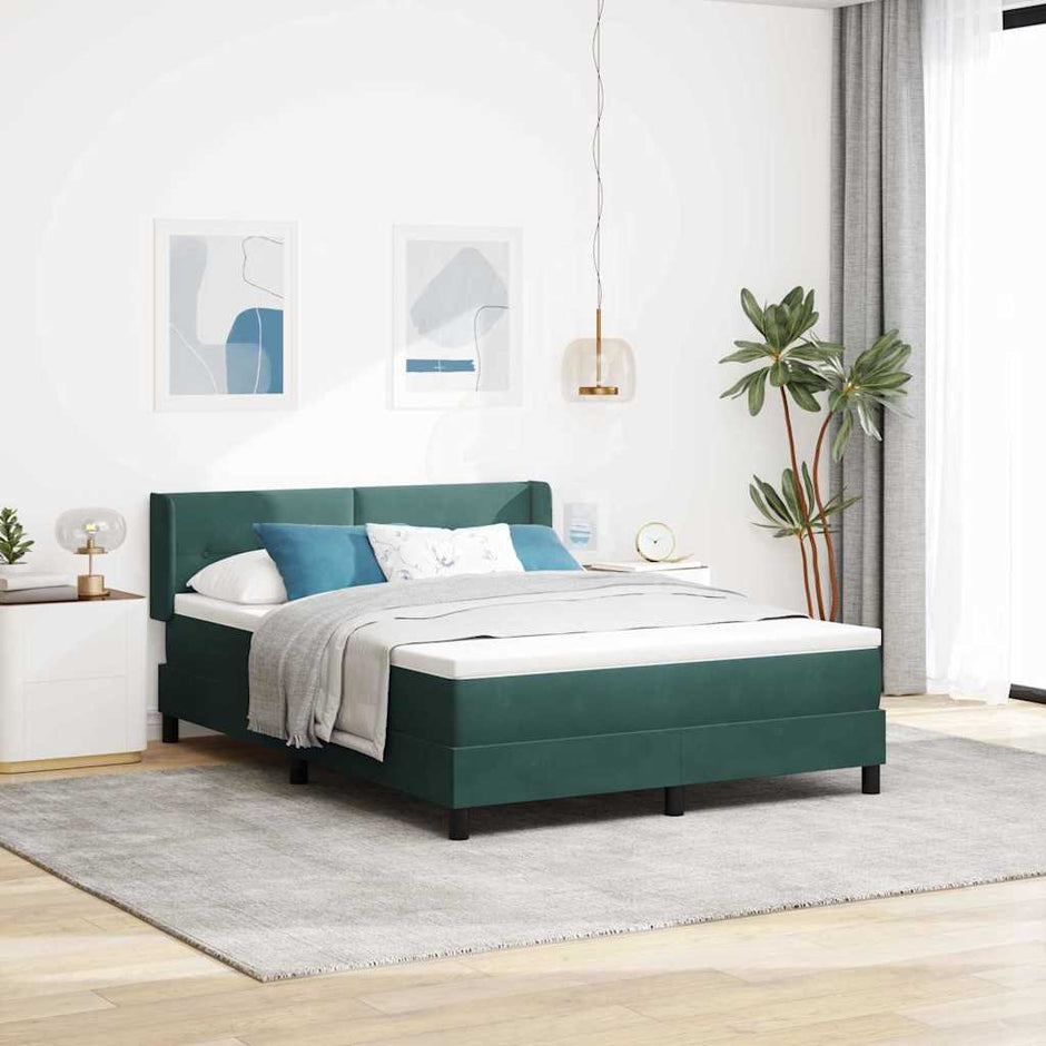 Boxspring Bed Met Hoofdeinde 200 X 140 Cm Fluweel