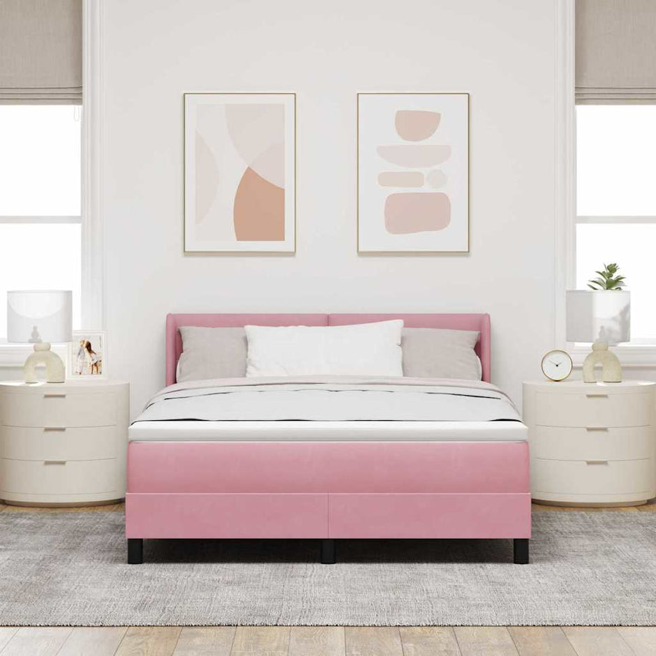 Boxspring Bed Met Hoofdeinde 200 X 140 Cm Fluweel