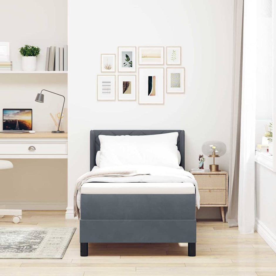 Boxspring Bed Met Hoofdeinde 200 X 140 Cm Fluweel