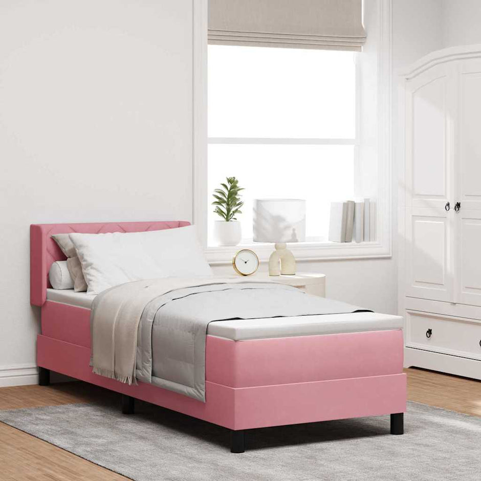 Boxspring Bed Met Hoofdeinde 200 X 140 Cm Fluweel