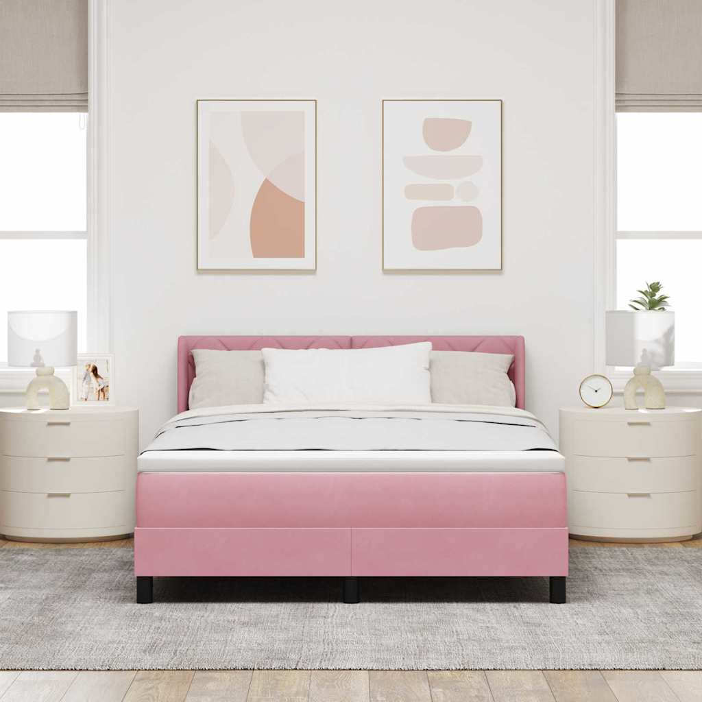 Boxspring Bed Met Hoofdeinde 200 X 140 Cm Fluweel