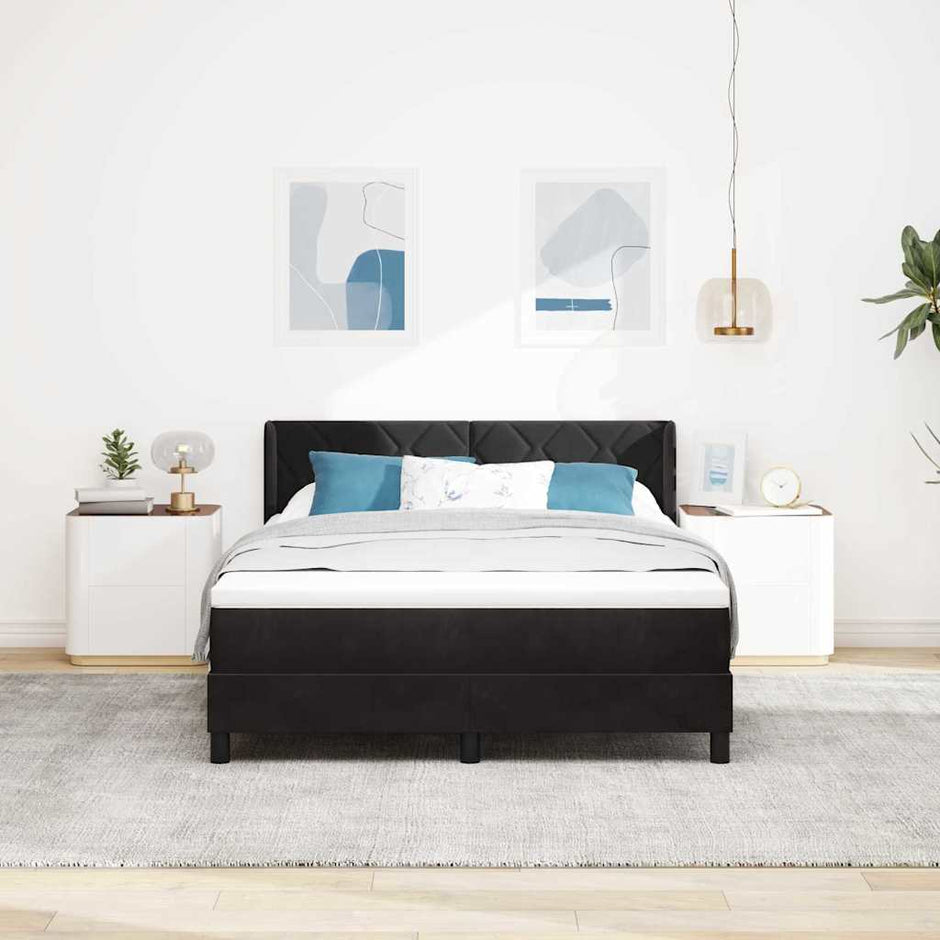 Boxspring Bed Met Hoofdeinde 200 X 140 Cm Fluweel