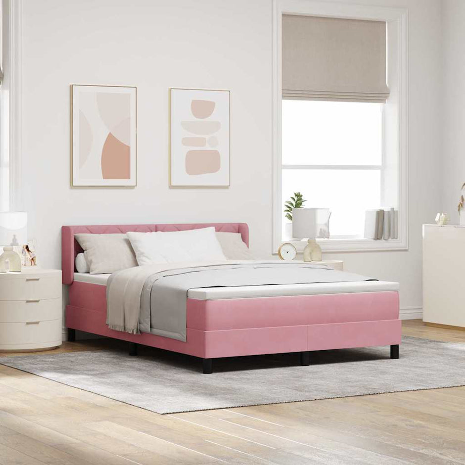 Boxspring Bed Met Hoofdeinde 200 X 140 Cm Fluweel