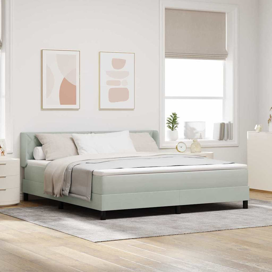 Boxspring Bed Met Hoofdeinde 200 X 140 Cm Fluweel