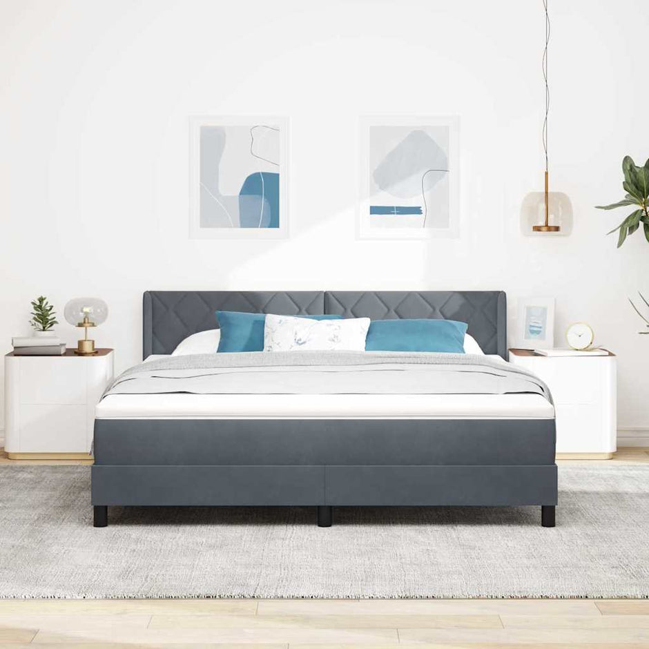 Boxspring Bed Met Hoofdeinde 200 X 140 Cm Fluweel