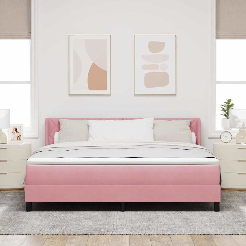 Boxspring Bed Met Hoofdeinde 200 X 140 Cm Fluweel