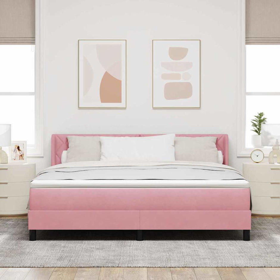 Boxspring Bed Met Hoofdeinde 200 X 140 Cm Fluweel