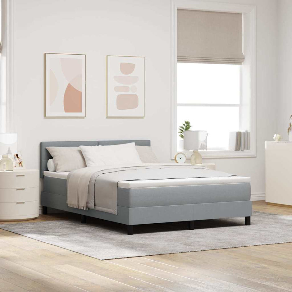 Boxspring Bed Met Led-Stripverlichting Stof