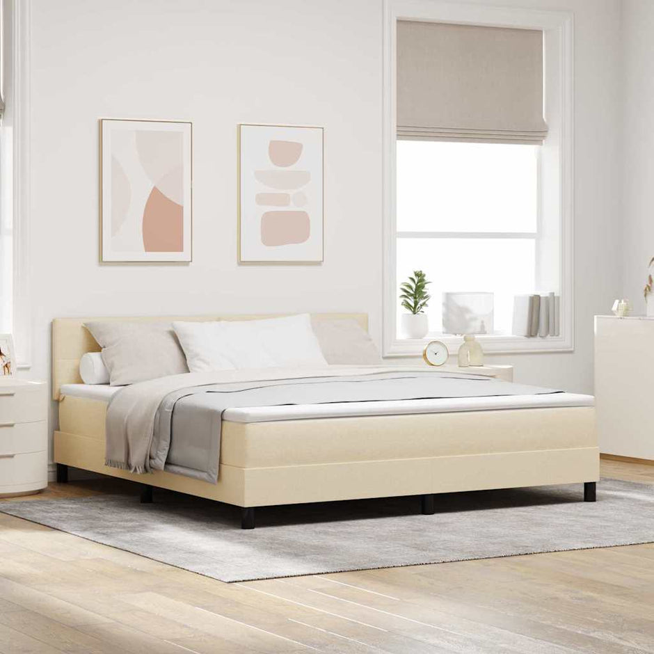 Boxspring Bed Met Led-Stripverlichting Stof