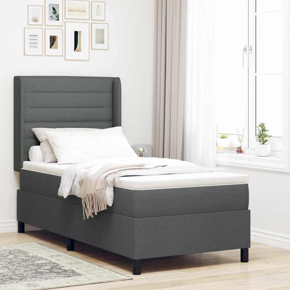 Led Box Spring Bed Met Matras Stof