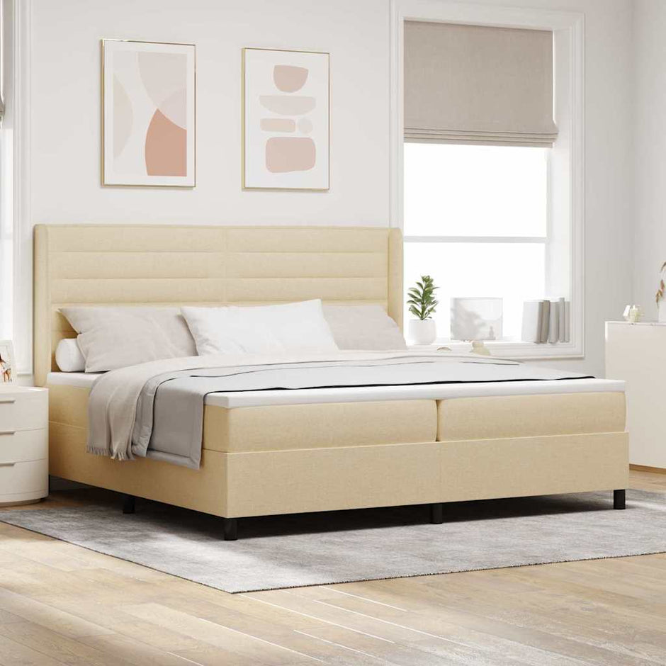 Led Box Spring Bed Met Matras Stof