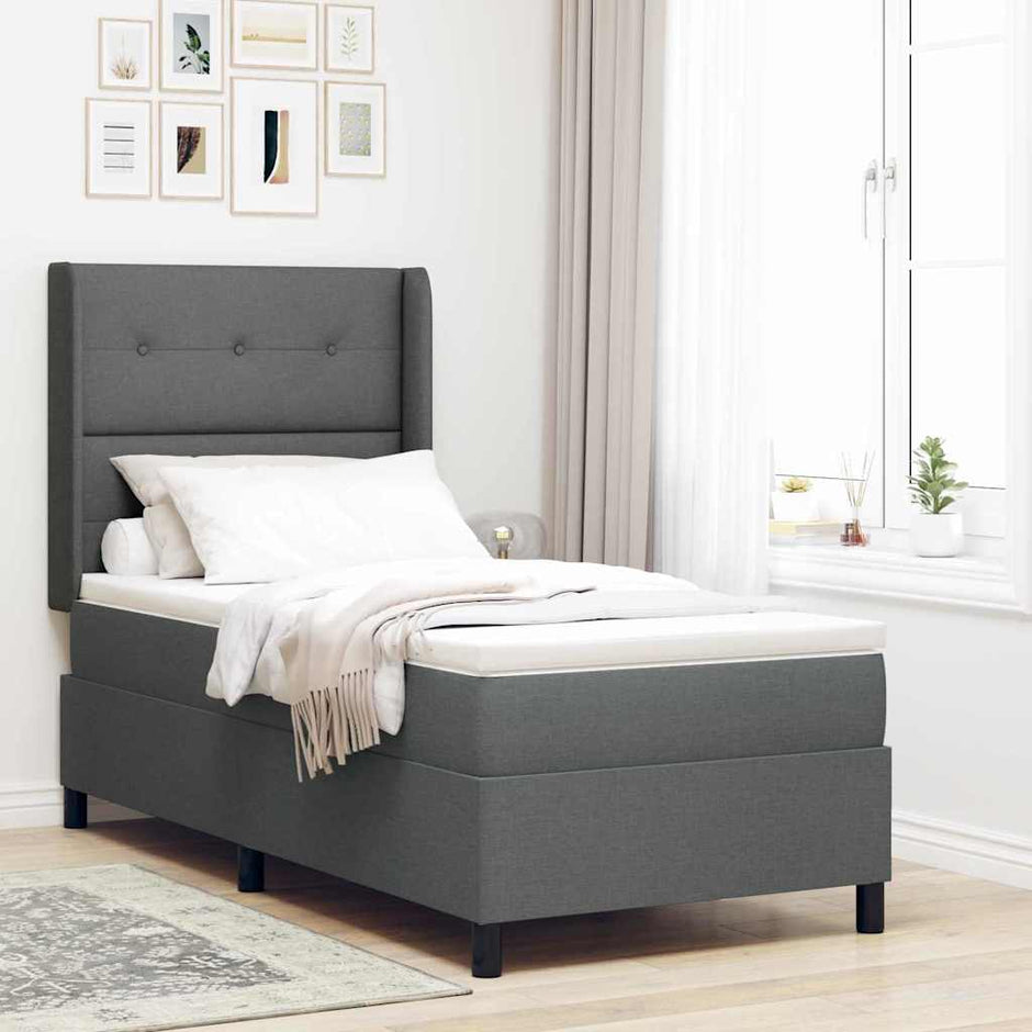 Led Box Spring Bed Met Matras Stof