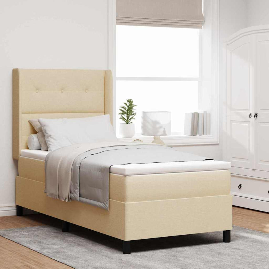 Led Box Spring Bed Met Matras Stof