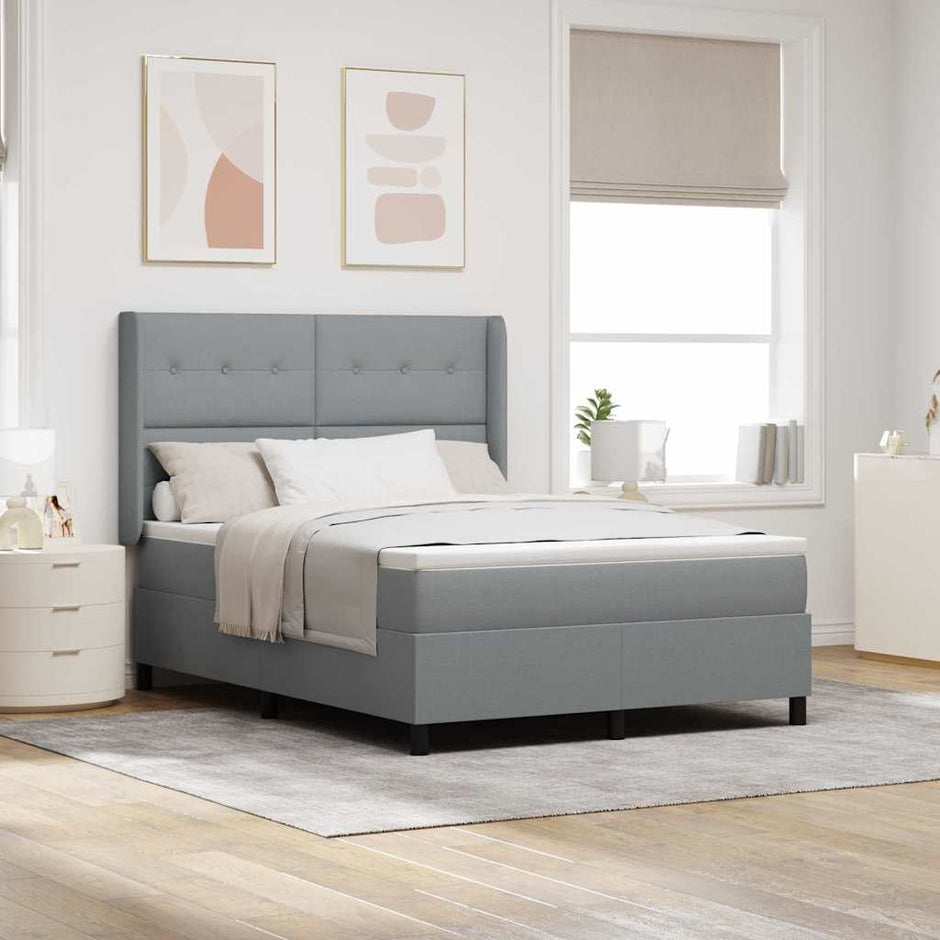 Led Box Spring Bed Met Matras Stof