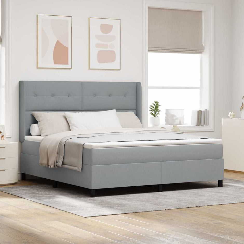 Led Box Spring Bed Met Matras Stof