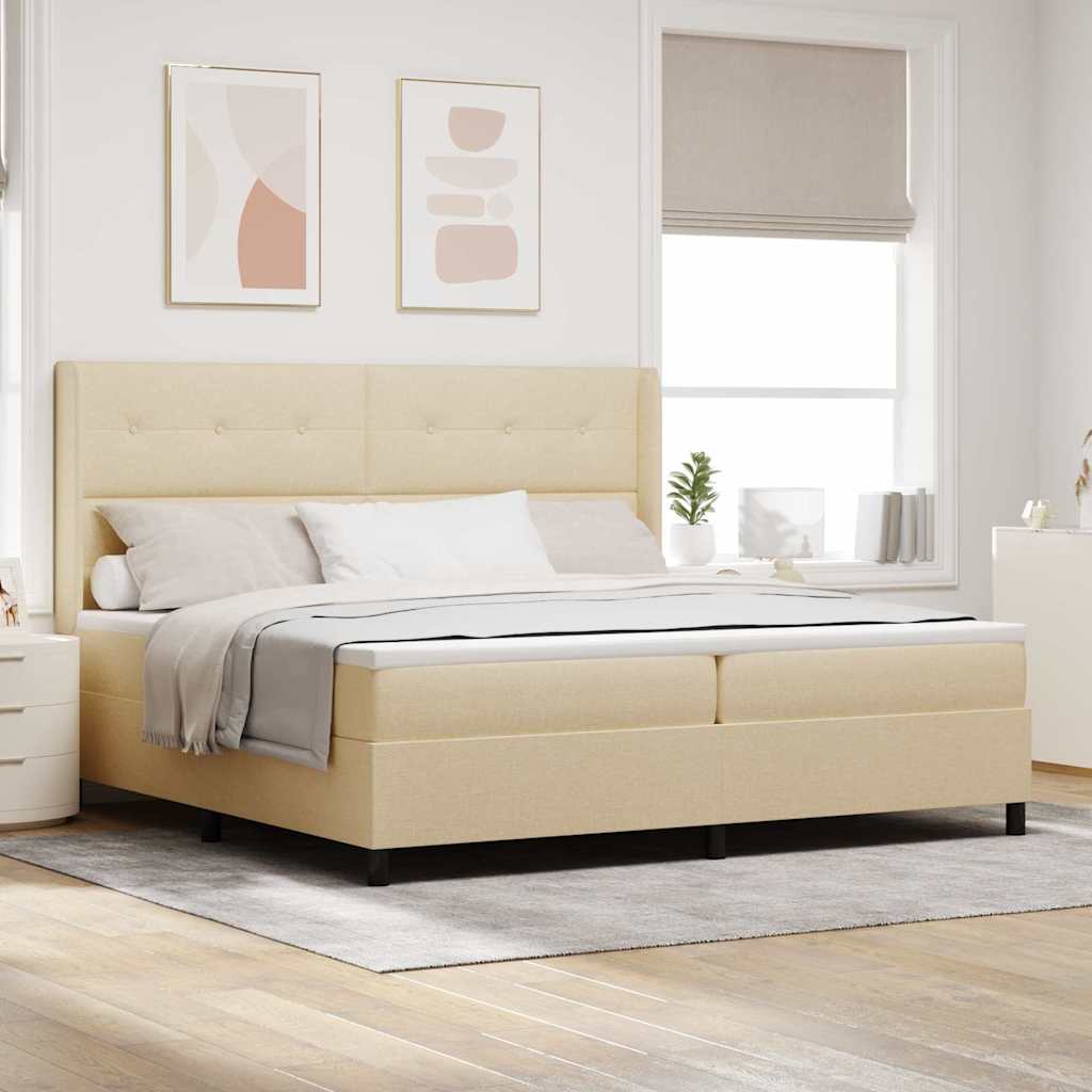 Led Box Spring Bed Met Matras Stof