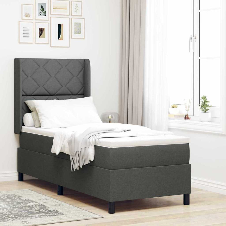 Led Box Spring Bed Met Matras Stof