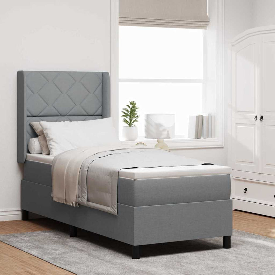 Led Box Spring Bed Met Matras Stof