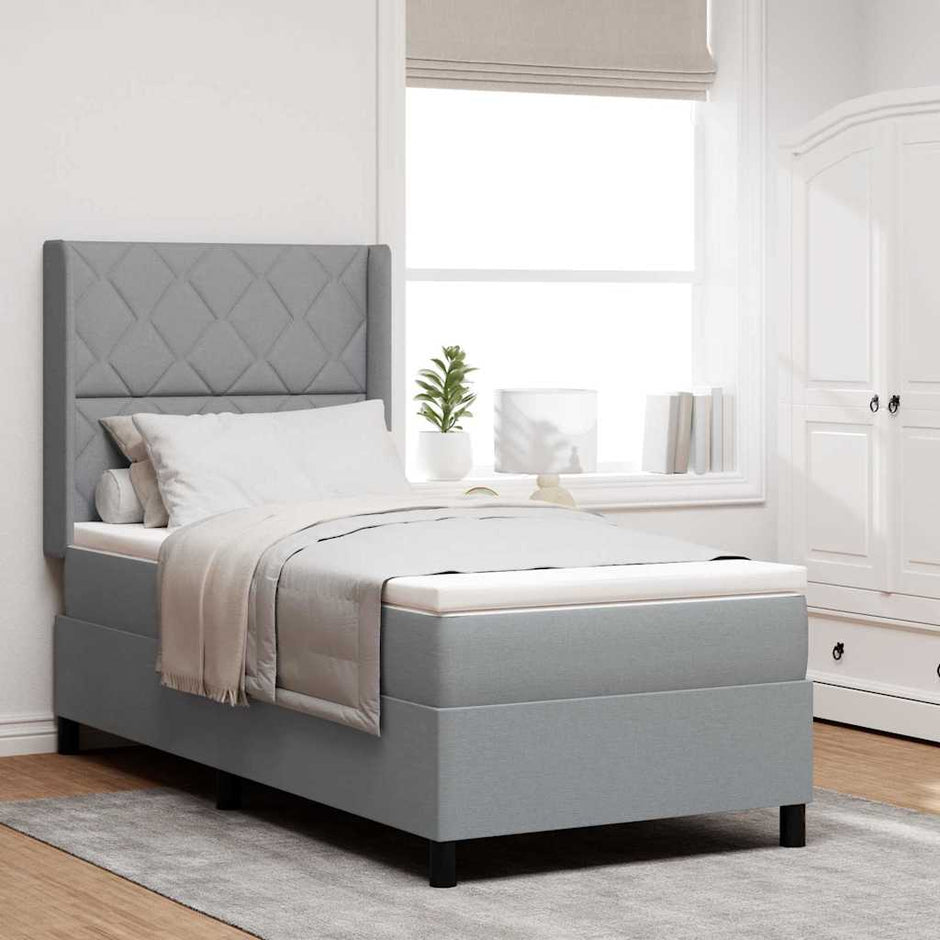 Led Box Spring Bed Met Matras Stof