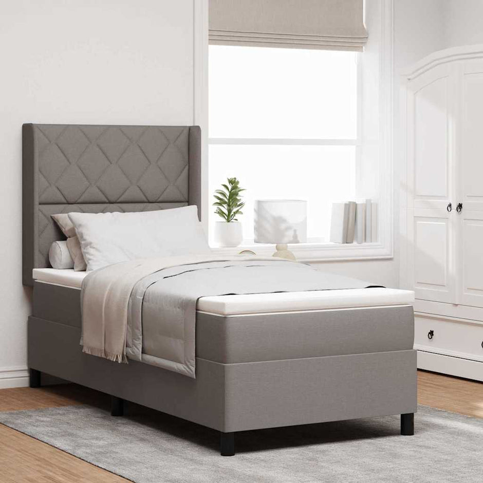 Led Box Spring Bed Met Matras Stof