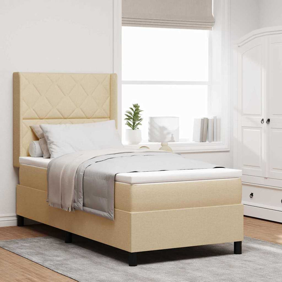 Led Box Spring Bed Met Matras Stof