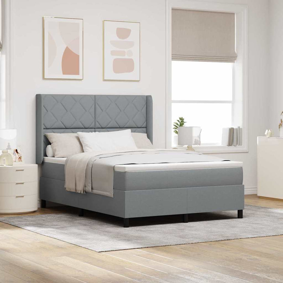 Led Box Spring Bed Met Matras Stof