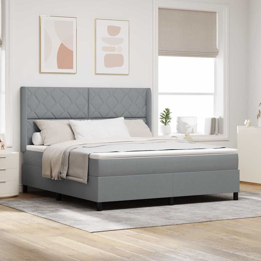 Led Box Spring Bed Met Matras Stof