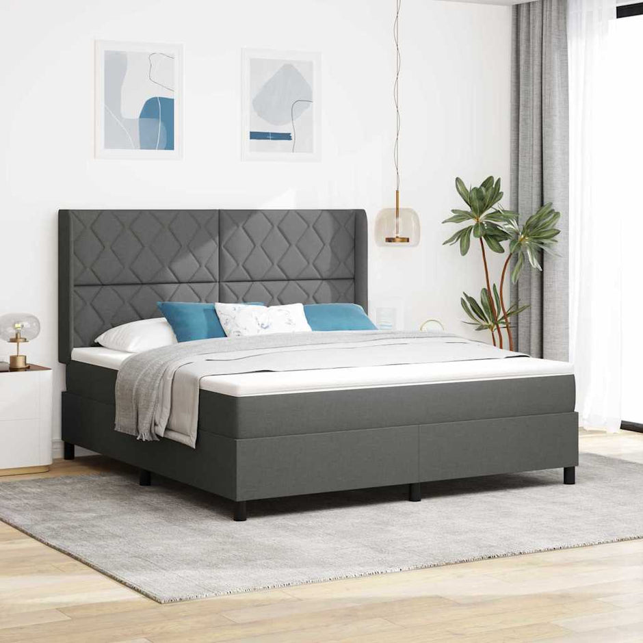Led Box Spring Bed Met Matras Stof