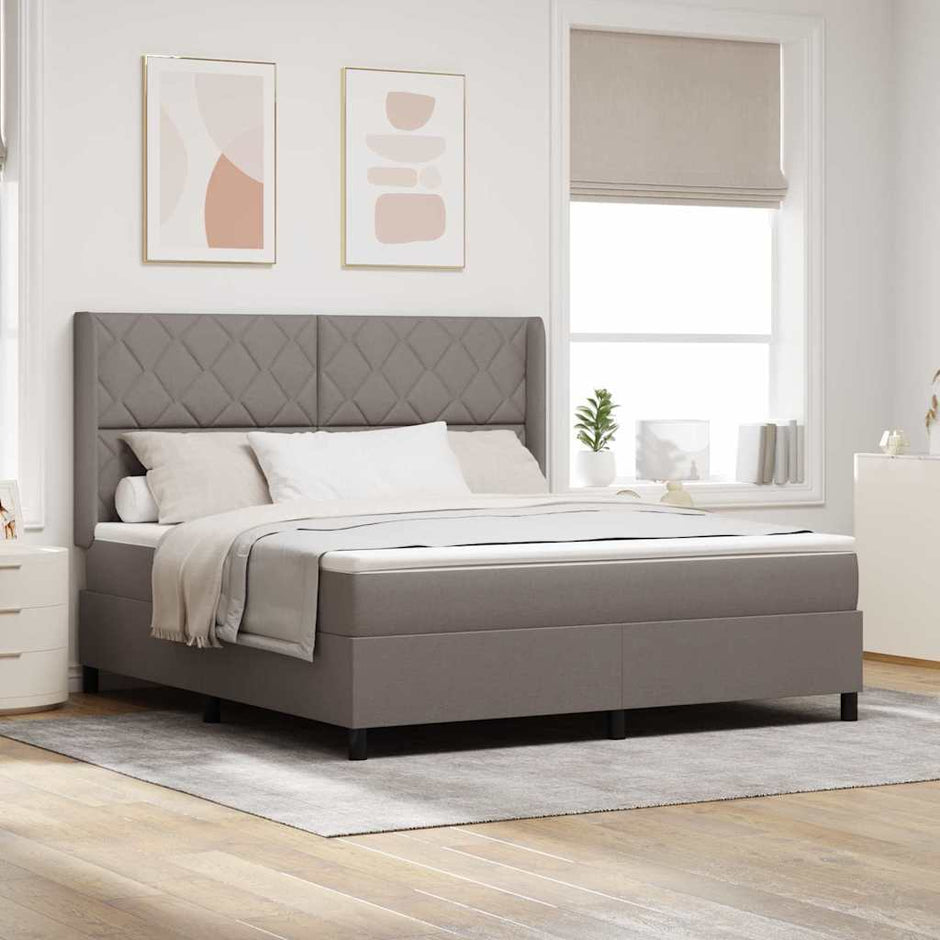 Led Box Spring Bed Met Matras Stof