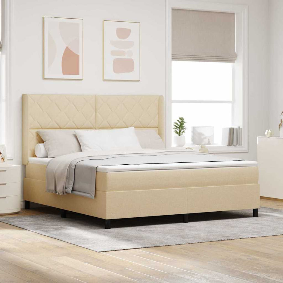 Led Box Spring Bed Met Matras Stof