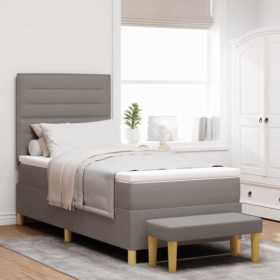 Boxspring Bed Met Hoofdeinde 190 X 140 Cm Stof