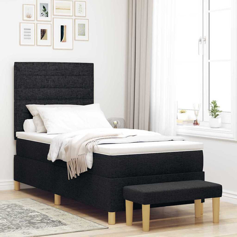 Boxspring Bed Met Hoofdeinde 190 X 140 Cm Stof