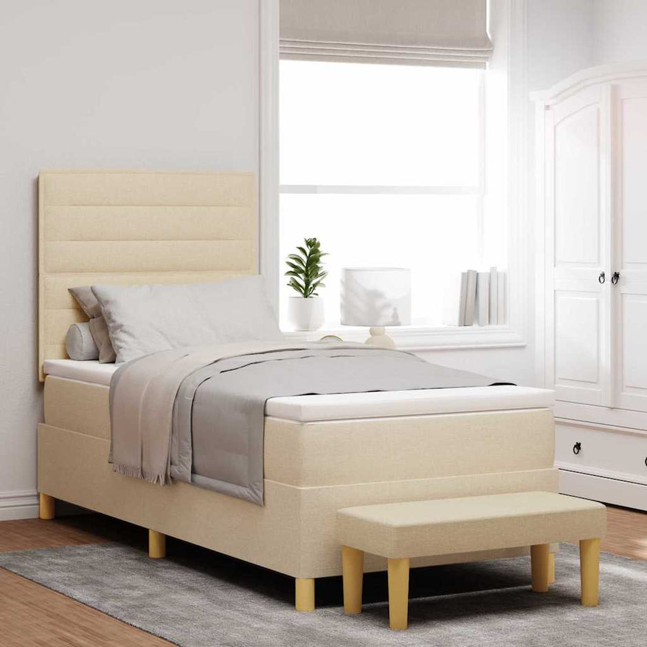 Boxspring Bed Met Hoofdeinde 190 X 140 Cm Stof