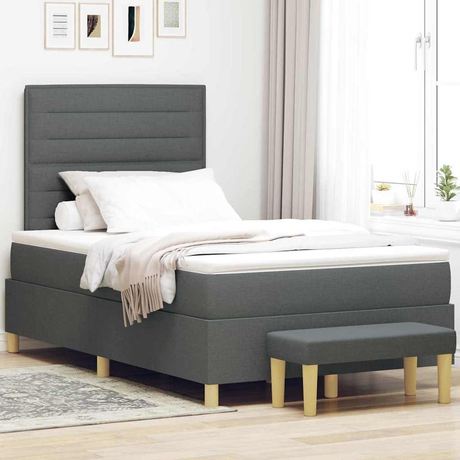 Boxspring Bed Met Hoofdeinde 190 X 140 Cm Stof