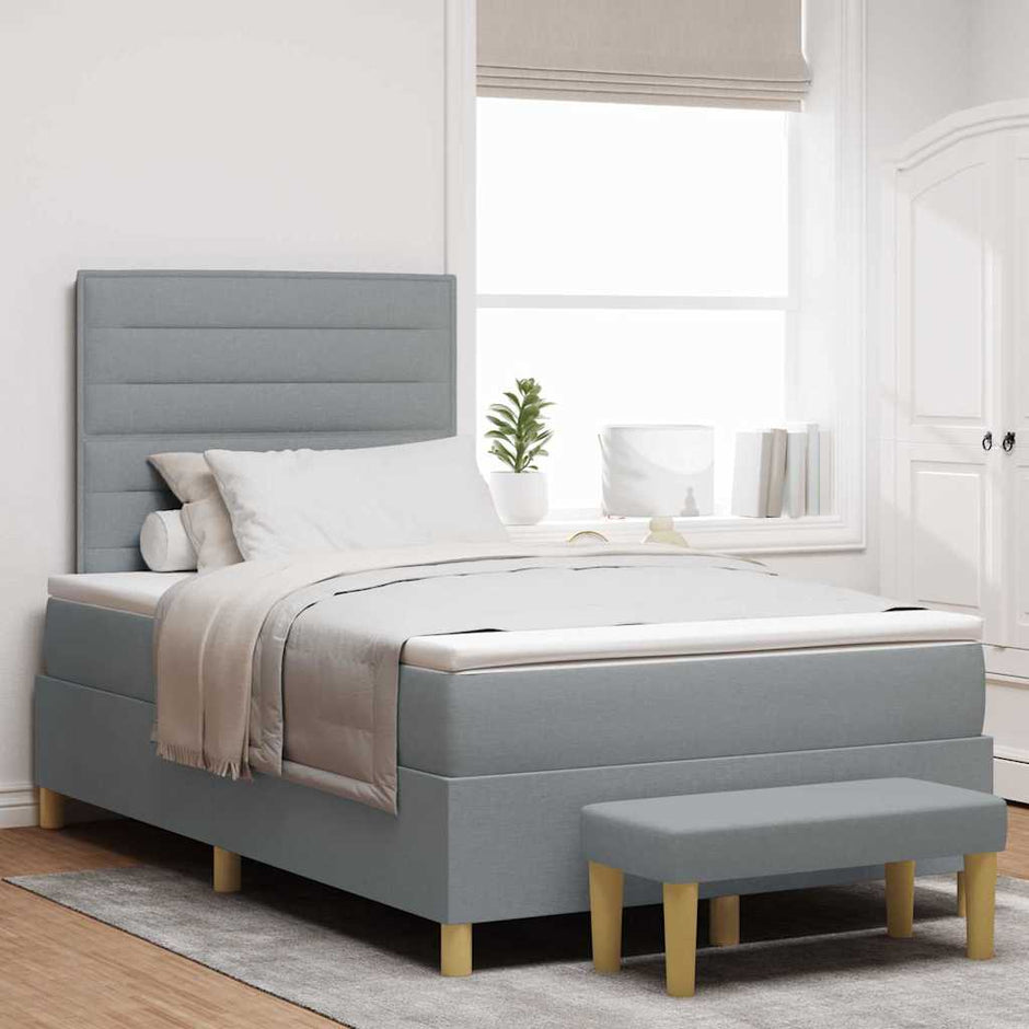 Boxspring Bed Met Hoofdeinde 190 X 140 Cm Stof
