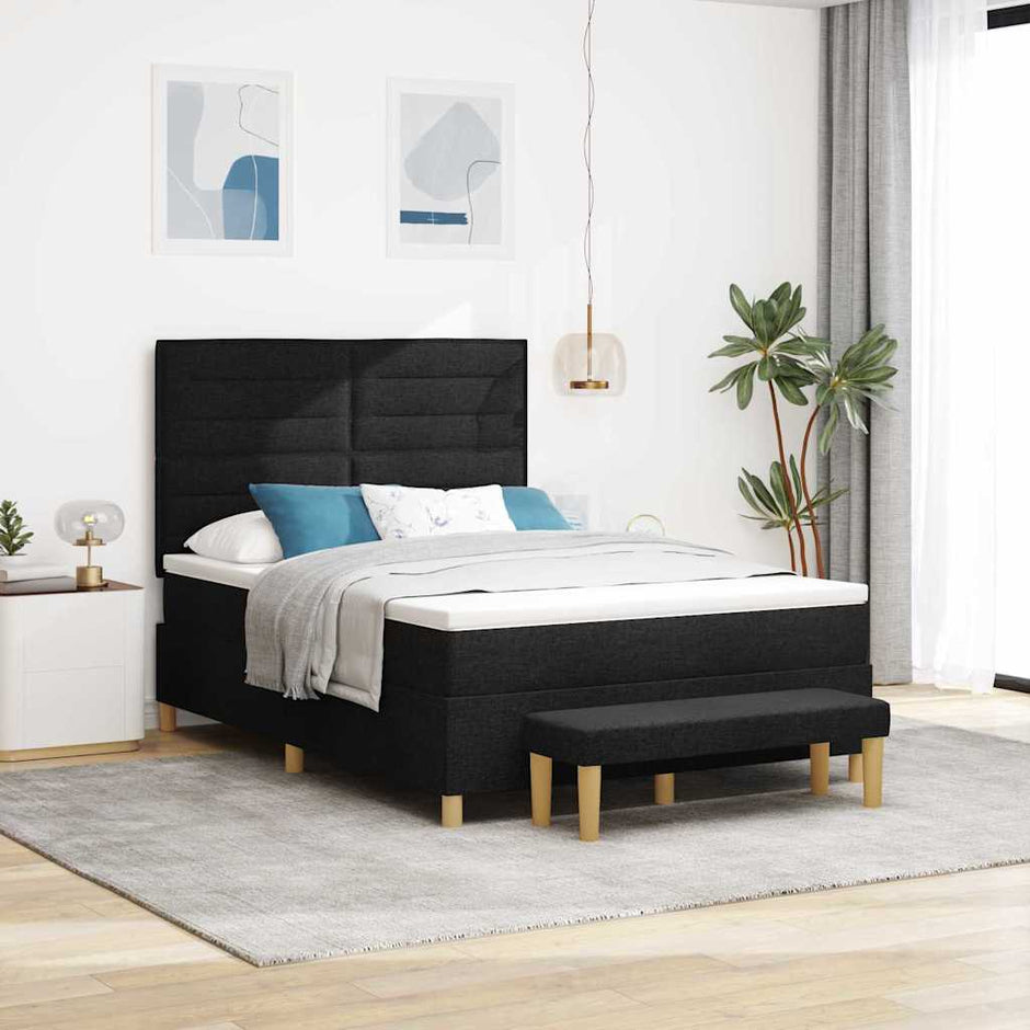 Boxspring Bed Met Hoofdeinde 190 X 140 Cm Stof