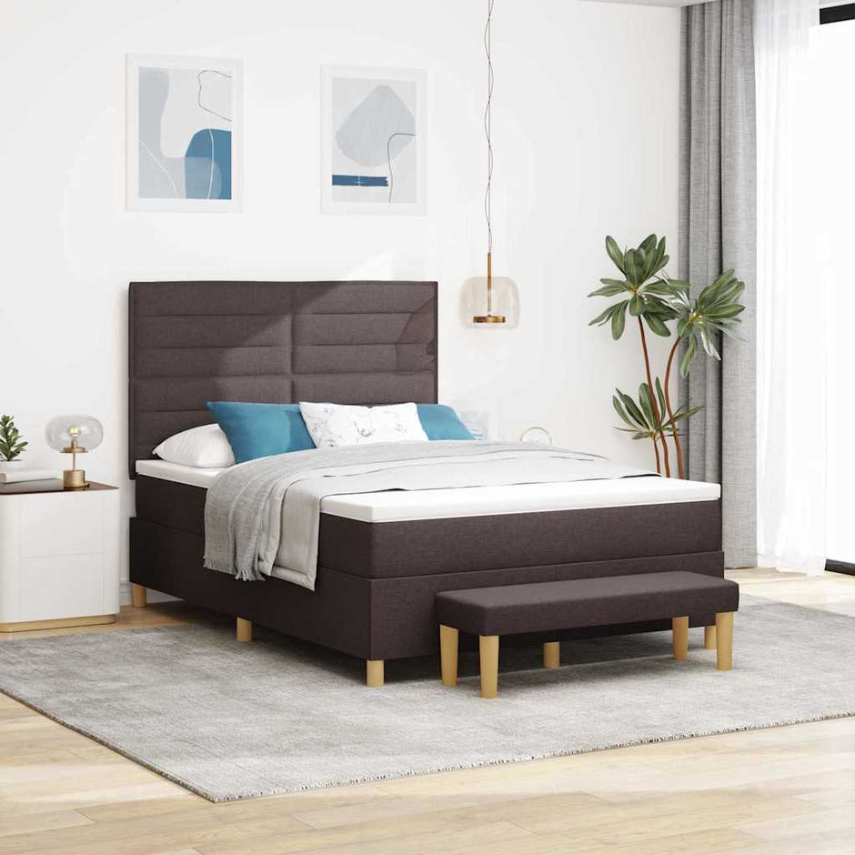 Boxspring Bed Met Hoofdeinde 190 X 140 Cm Stof