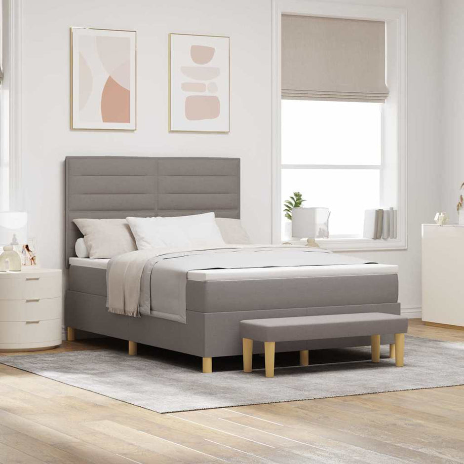 Boxspring Bed Met Hoofdeinde 190 X 140 Cm Stof