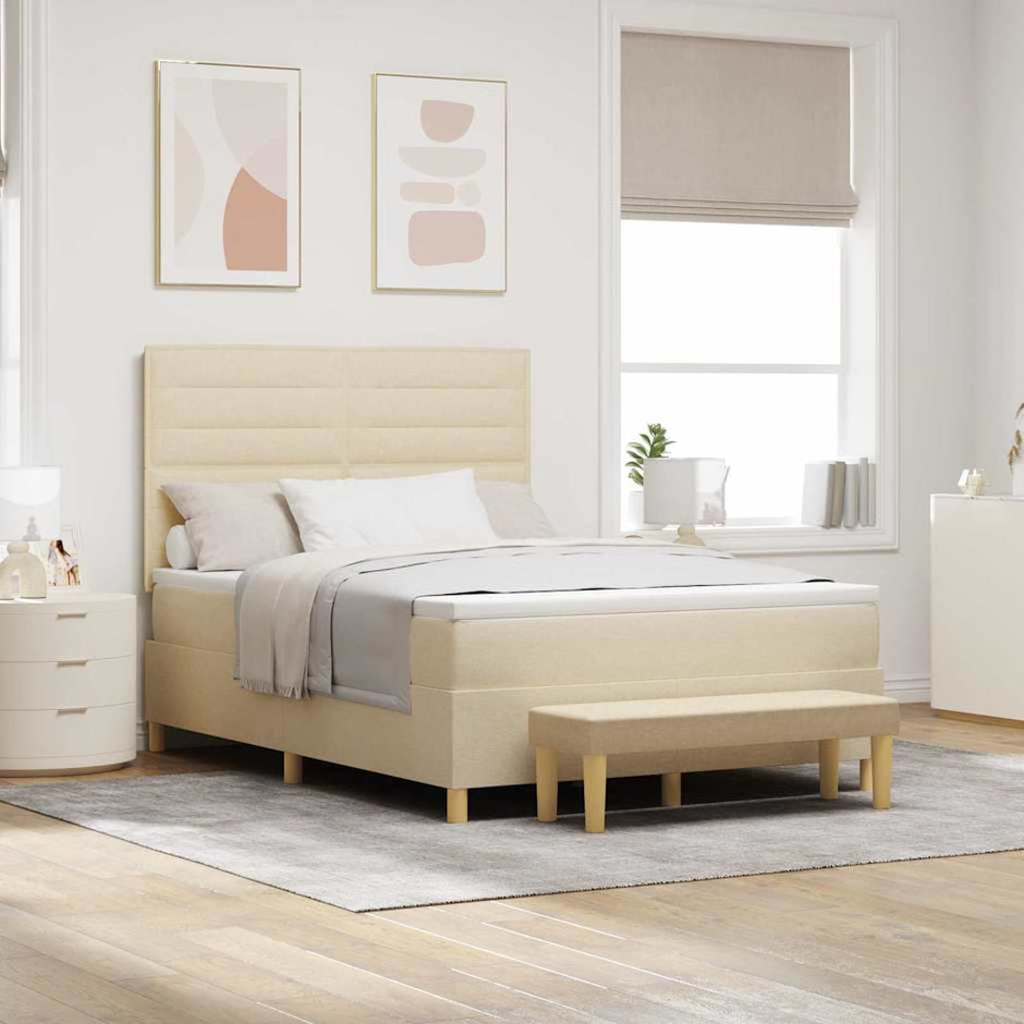 Boxspring Bed Met Hoofdeinde 190 X 140 Cm Stof