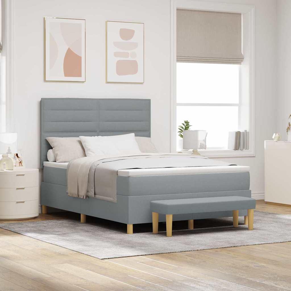 Boxspring Bed Met Hoofdeinde 190 X 140 Cm Stof