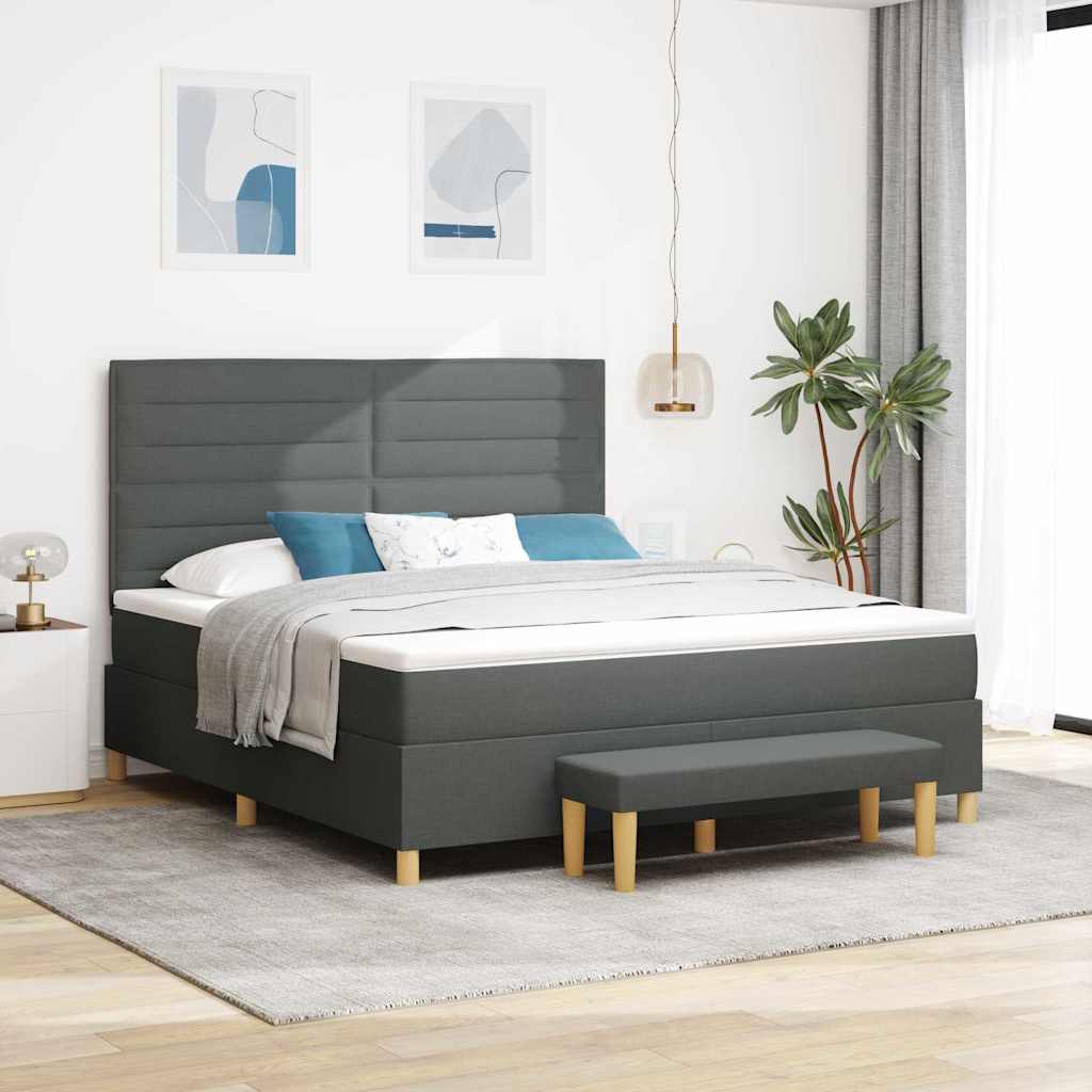 Boxspring Bed Met Hoofdeinde 190 X 140 Cm Stof