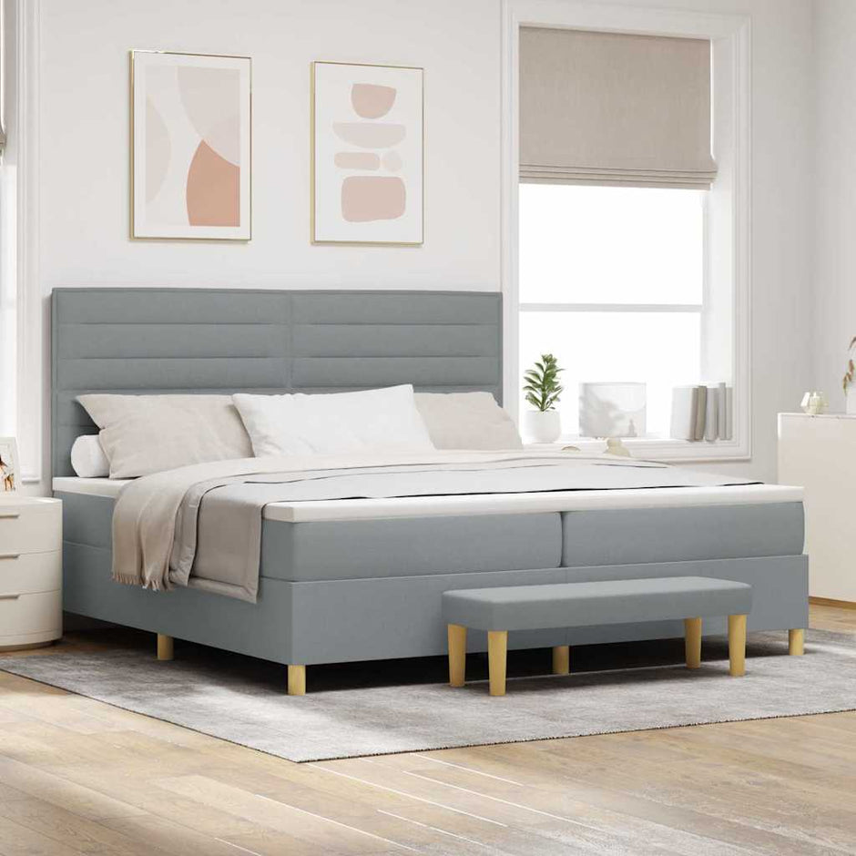 Boxspring Bed Met Hoofdeinde 190 X 140 Cm Stof