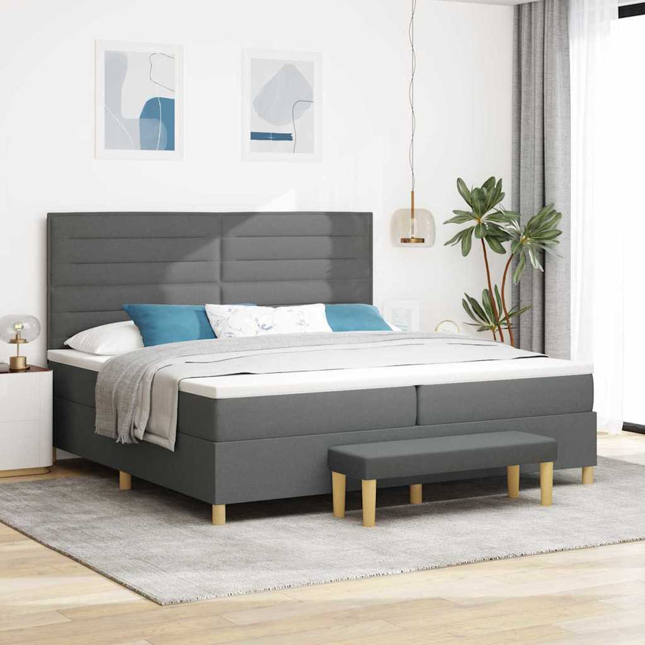 Boxspring Bed Met Hoofdeinde 190 X 140 Cm Stof
