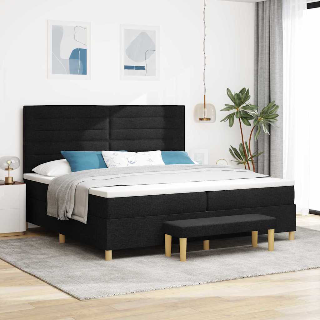 Boxspring Bed Met Hoofdeinde 190 X 140 Cm Stof