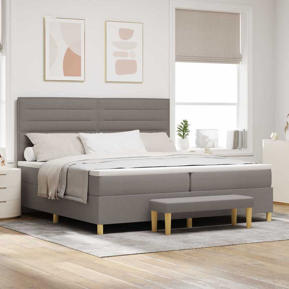 Boxspring Bed Met Hoofdeinde 190 X 140 Cm Stof
