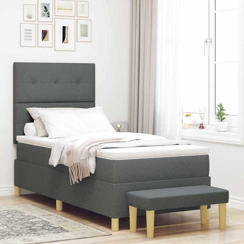 Boxspring Bed Met Hoofdeinde 190 X 140 Cm Stof