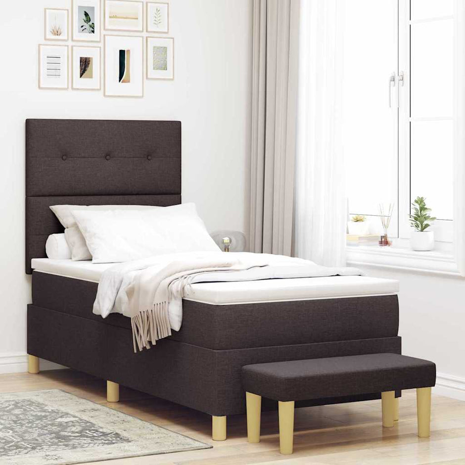 Boxspring Bed Met Hoofdeinde 190 X 140 Cm Stof