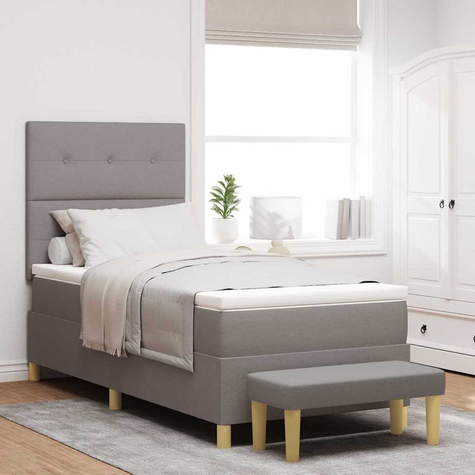 Boxspring Bed Met Hoofdeinde 190 X 140 Cm Stof