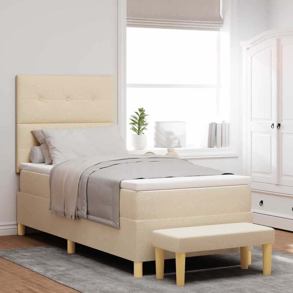 Boxspring Bed Met Hoofdeinde 190 X 140 Cm Stof