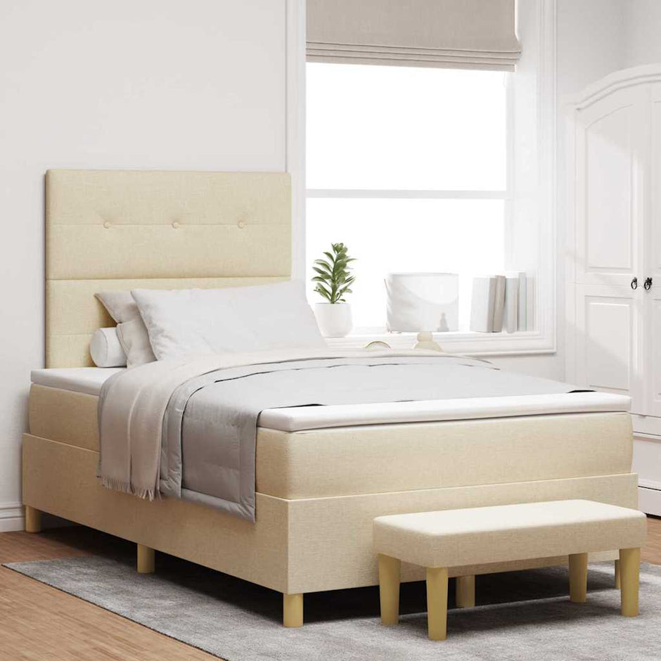 Boxspring Bed Met Hoofdeinde 190 X 140 Cm Stof